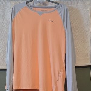Simms Light Orange and Gray Long Sleeve Shirt
